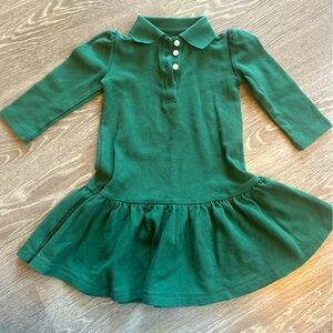 Classic Prep- Rowayton, CT  Girls Bryce 2T Forest Green Long Sleeve Polo Dress